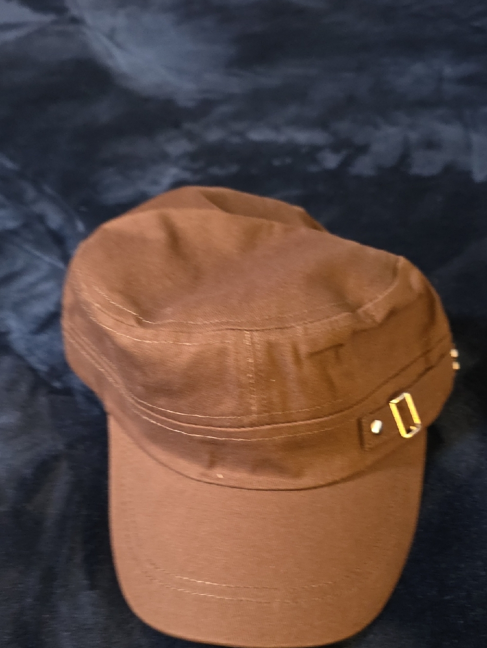 Brown Military Style Cotton Cap